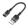 Кабель HOCO U107 USB male to Type-C female adapter cable(L=0.1m) Black (6931474789976) - зображення 2