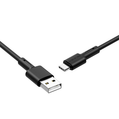 Кабель BOROFONE BX31 USB to Type-C 2.4A, 1м, силикон, разъемы TPE, Черный (BX31CB) - изображение 1