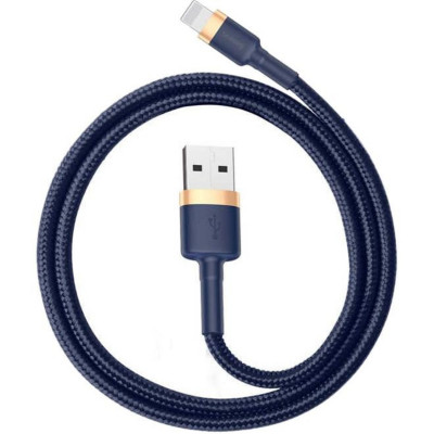 Кабель Baseus Cafule Cable USB For iP 1.5A 2m Gold+Blue - зображення 1