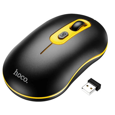Миша Hoco GM21 Platinum 2.4G business wireless mouse Black Yellow - изображение 1