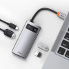 USB-хаб Baseus Metal Gleam Series 4-in-1 Multifunctional Type-C HUB Docking Station Gray（Type-C to HDMI*1+USB3.0*1+USB2.0*1+PD*1） (Gray)- № 7