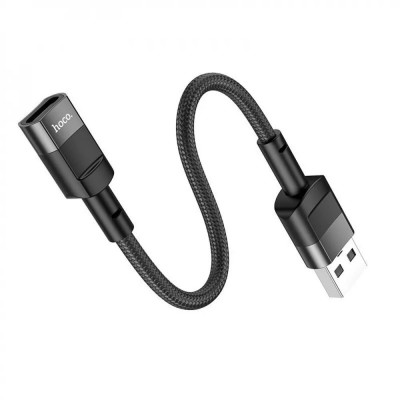 Кабель HOCO U107 USB male to Type-C female adapter cable(L=0.1m) Black (6931474789976) - зображення 3
