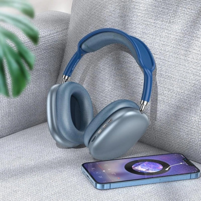 Навушники BOROFONE BO22 Elegant BT headphones Blue - зображення 2