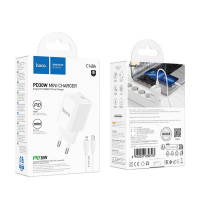 Мережевий зарядний пристрій HOCO C148A Charm single port PD30W charger set (C to iP) (EU) White (Цвет Білий) - фото № 2