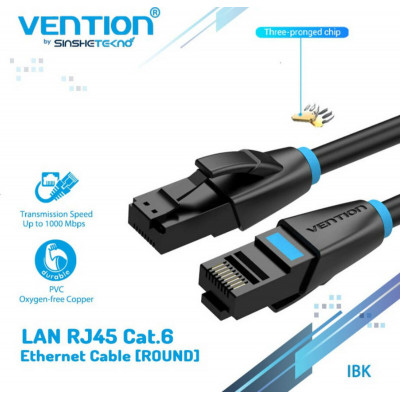 Кабель Vention Cat.6 UTP Patch Cable 30M Black (IBEBT) - зображення 2