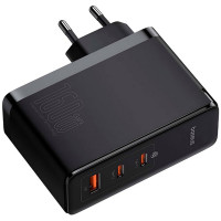 Мережевий зарядний пристрій Baseus GaN5 Pro Digital Fast Charger 2C+U 160W EU Cluster Black (With Superior Series Fast Charging Data Cable Type-C to T