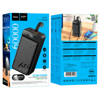 Зовнішній акумулятор HOCO J123C Element 22.5W+PD20W fully compatible power bank with digital display(60000mAh) Black (Цвет Черный) - фото № 8