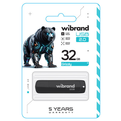 Flash Wibrand USB 2.0 Grizzly 32Gb Black - изображение 2