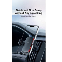 Автотримач для телефона Baseus Metal AgeⅡ Gravity Car Mount（Air Outlet Version）Dark Grey (Цвет Темно-серый) - фото № 7