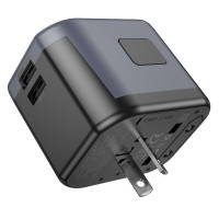 Мережевий зарядний пристрій BOROFONE BAC12 Leader 3-port(1C2A) universal conversion charger Black (Цвет 7073) - фото № 5