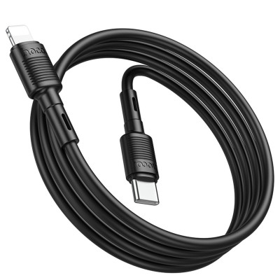 Кабель HOCO X83 Type-C to iP 20W, 1m, PVC, PVC connectors, Black - изображение 4