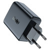 Мережевий зарядний пристрий ACEFAST A29 PD50W GaN (USB-C+USB-C) двухпортовое зарядное устройство, черное (AFA29B)