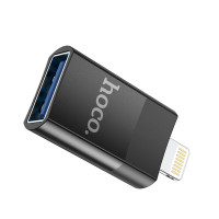 Адаптер HOCO UA17 iP Male to USB female USB2.0 adapter Black  - фото № 6