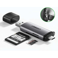 Кардридер UGREEN CM185 USB-C/USB-A Card Reader (UGR-50706) (Колір Gray) - фото № 3