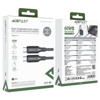 Кабель ACEFAST C17-03 USB-C to USB-C silicone charging data cable Black (Цвет 7073) - фото № 2