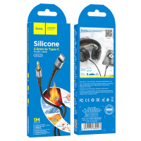 Аудiокабель HOCO UPA22 Type-C silicone digital audio conversion cable Black (Цвет 7073) - фото № 2