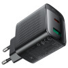 Мережевий зарядний пристрій ACEFAST A106 PD45W GaN (USB-C+USB-A) charger (EU) Black (7073)- № 4