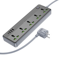 Мережевий подовжувач BOROFONE BAC4A Lord 5 position socket(1C3A)(EU) Black (Колір Черный) - фото № 4