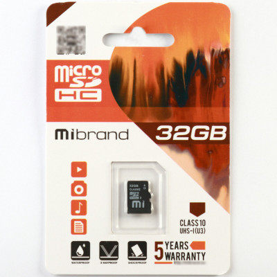 microSDHC (UHS-1 U3) Mibrand 32Gb class 10 - изображение 1