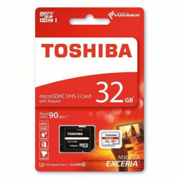microSDHC (UHS-1 U3) Toshiba Exceria 32Gb class 10 (R90MB/s) (adapter SD)