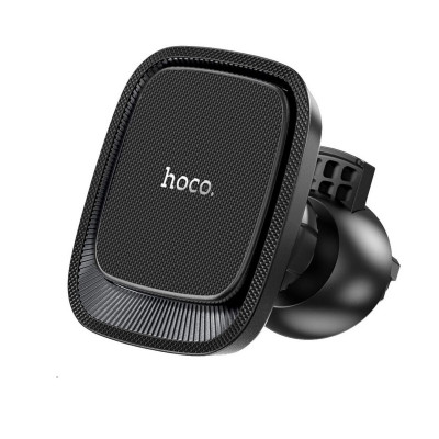 Тримач для мобільного HOCO CA115 Blue Shark air outlet magnetic car holder Black Metal Gray - зображення 1