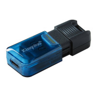 Флеш-накопичувач Kingston USB 3.2 DT 80M 256GB Type-C Black/Blue (Цвет Black/Blue) - фото № 2