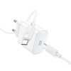 Мережевий зарядний пристрій HOCO C76A Pro Majestic single port PD30W charger set (Type-C to Type-C)(EU) White (Білий)- № 5