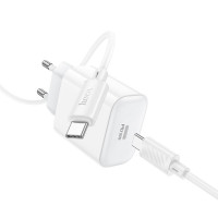 Мережевий зарядний пристрій HOCO C76A Pro Majestic single port PD30W charger set (Type-C to Type-C)(EU) White (Цвет Білий) - фото № 5
