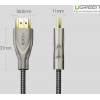 Кабель UGREEN HD131 HDMI Carbon Fiber Zinc Alloy Cable 1m (Gray) (UGR-50106) (UGR-50106) - зображення 3