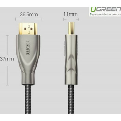 Кабель UGREEN HD131 HDMI Carbon Fiber Zinc Alloy Cable 1m (Gray) (UGR-50106) (UGR-50106) - изображение 3
