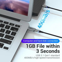 Адаптер Vention USB 3.0 Male to USB-C Female Adapter Gray Aluminum Alloy Type (CDPH0)  - фото № 3