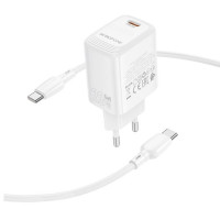 Мережевий зарядний пристрій BOROFONE BN26 Fuente single-port PD20W charger set (C to C) (EU) White (Цвет Білий) - фото № 6