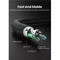 Кабель-подовжувач UGREEN US372 USB-C Male to USB-C Female Gen2 Alu Case Braided Extension Cable 1m (Space Gray)(UGR-30205) (Колір Черный) - фото № 4