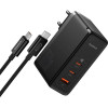 Мережевий зарядний пристрій Baseus GaN5 Pro Digital Fast Charger 2C+U 160W EU Cluster Black (With Superior Series Fast Charging Data Cable Type-C to T (Black)- № 6