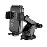 Автотримач для телефона HOCO H79 Vista push-type car holder (center console) Black Metal Gray (Цвет Black Metal Gray) - фото № 7