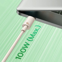 Кабель Baseus Habitat Series Fast Charging Cable Type-C to Type-C 100W 2m Wheat Pink (Колір Wheat Pink) - фото № 7