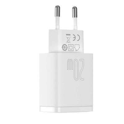 Мережевий зарядний пристрій Baseus Compact Quick Charger U+C 20W EU White - зображення 4