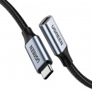 Кабель-подовжувач UGREEN US372 USB-C Male to USB-C Female Gen2 Alu Case Braided Extension Cable 1m (Space Gray)(UGR-30205)