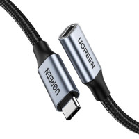 Кабель-подовжувач UGREEN US372 USB-C Male to USB-C Female Gen2 Alu Case Braided Extension Cable 1m (Space Gray)(UGR-30205) (Колір Черный), Атикул k50177 |  купить на VILKI.NET - фото № 1