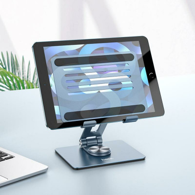Підставка для ноутбука HOCO PH52 Might metal rotating tablet desktop holder Metal Gray - зображення 7