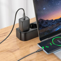 Мережевий зарядний пристрій HOCO N60 Gentle single port PD20W charger (EU) Black (Колір 7073) - фото № 3