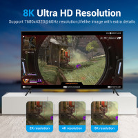 Кабель Vention DP 1.4 Male to Male HD Cable 8K 2M Black (HCDBH) (Колір 7073) - фото № 3