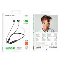 Бездротові навушники BOROFONE BE70 Light neck-hanging BT earphones obsidian black (Цвет Black) - фото № 2