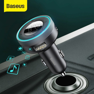 АЗП з FM-модулятор Baseus Enjoy Car Wireless MP3 Charger (Wireless 5.0+5V/3.4A) Black - изображение 2