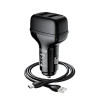 Автомобільний зарядний пристрій HOCO Z36 Leader dual port car charger set(Micro) Black (6931474727756) - зображення 4