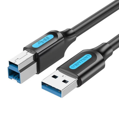 Кабель Vention USB 3.0 A Male to B Male Cable 1.5M Black PVC Type (COOBG) - изображение 1