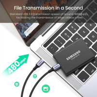 Кабель UGREEN US316 USB-C to USB-C 2.0 Cable 100W Alu Case with Braid 1.5m (Space Gray) (UGR-70428) (Колір Space-Gray) - фото № 6