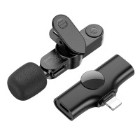 Бездротова мікрофонна система BOROFONE BFK12 Trophy lavalier wireless digital microphone iP Black (Цвет Черный) - фото № 3