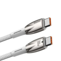 Кабель Baseus Glimmer Series Fast Charging Data Cable Type-C to Type-C 100W 1m White (Колір 7068) - фото № 4