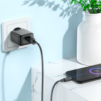 Мережевий зарядний пристрій HOCO CS21A Rich single port QC3.0 charger set(Micro)(EU) Black (Цвет 7073) - фото № 6